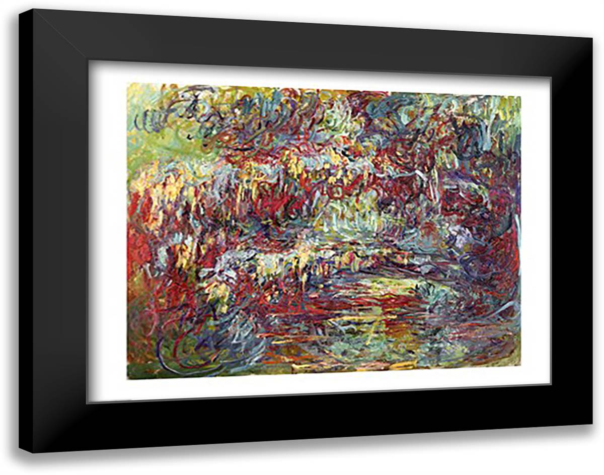 The Japanese Bridge at Giverny, 1918-24 28x22 Black Modern Wood Framed Art Print Poster by Monet, Claude