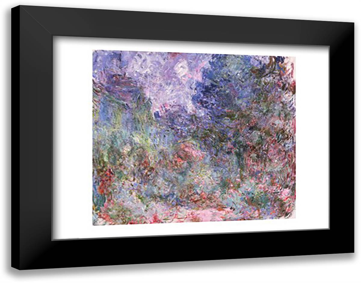 The House at Giverny Viewed from the Rose Garden, 1922-24 28x22 Black Modern Wood Framed Art Print Poster by Monet, Claude