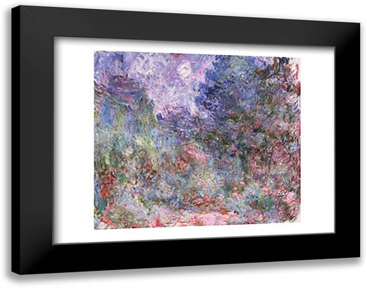 The House at Giverny Viewed from the Rose Garden, 1922-24 28x22 Black Modern Wood Framed Art Print Poster by Monet, Claude