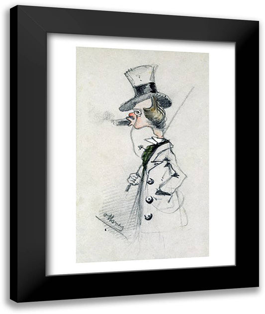 Dandy with a Cigar, 1857 22x28 Black Modern Wood Framed Art Print Poster by Monet, Claude