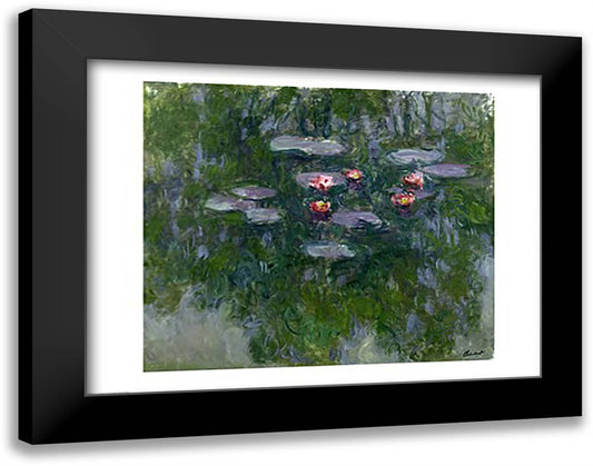 Waterlilies, 1916-19 28x22 Black Modern Wood Framed Art Print Poster by Monet, Claude