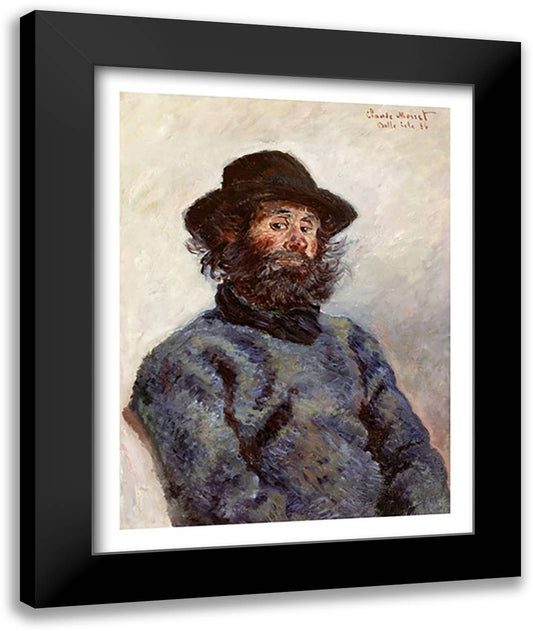 Poly, Fisherman at Belle-Ile, 1886 22x28 Black Modern Wood Framed Art Print Poster by Monet, Claude