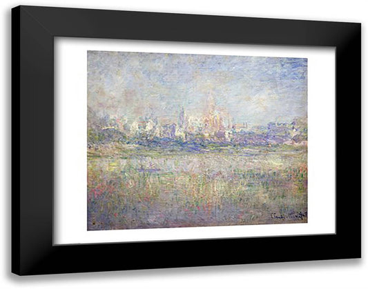 Vetheuil in the Fog, 1879 28x22 Black Modern Wood Framed Art Print Poster by Monet, Claude