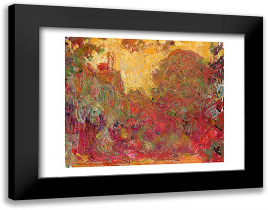 The House seen from the Rose Garden, 1922-24 28x22 Black Modern Wood Framed Art Print Poster by Monet, Claude