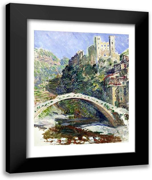 The Castle of Dolceacqua, 1884 22x28 Black Modern Wood Framed Art Print Poster by Monet, Claude