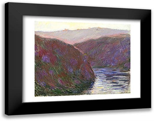 The Creuse Valley, Evening Effect, 1889 28x22 Black Modern Wood Framed Art Print Poster by Monet, Claude