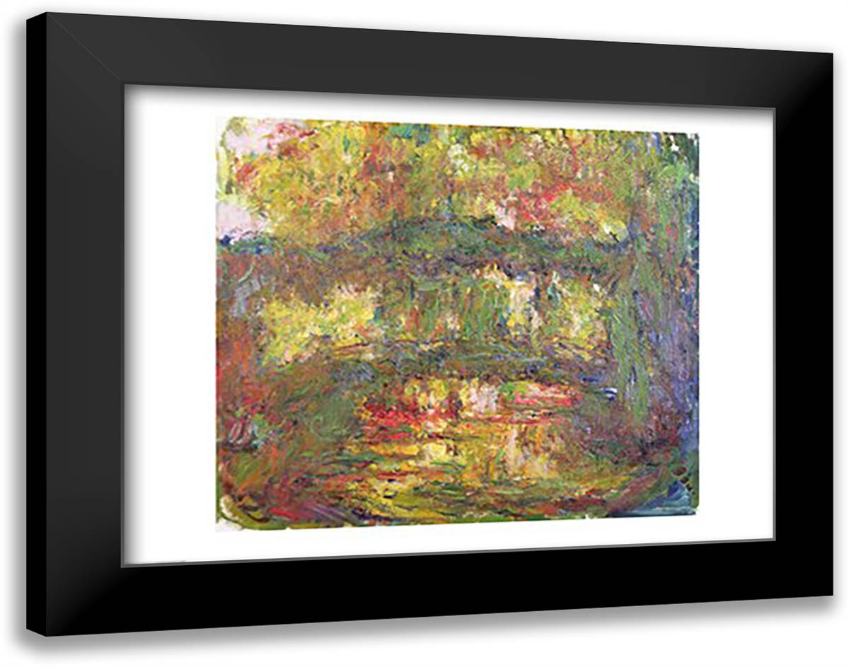 The Japanese Bridge at Giverny, 1918-24 28x22 Black Modern Wood Framed Art Print Poster by Monet, Claude