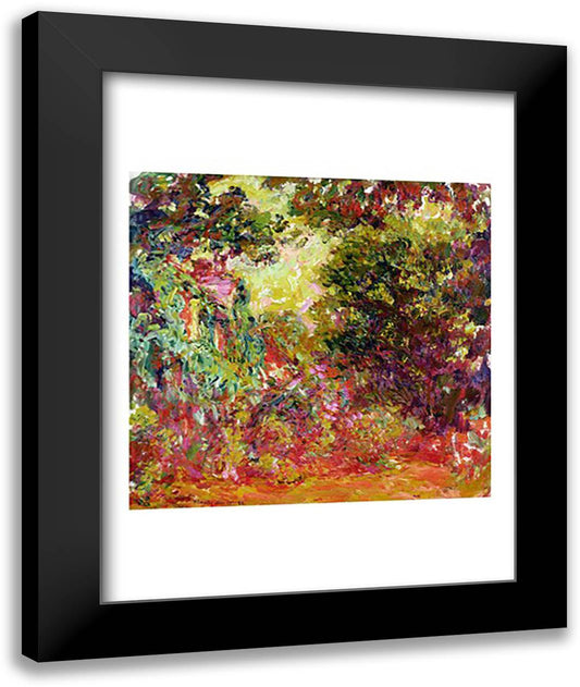 The Artist's House from the Rose Garden, 1922-24 22x28 Black Modern Wood Framed Art Print Poster by Monet, Claude