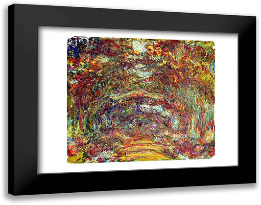 The Rose Path, Giverny, 1920-22 28x22 Black Modern Wood Framed Art Print Poster by Monet, Claude