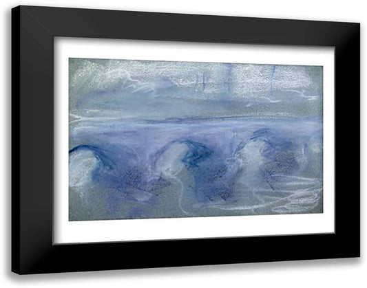 Waterloo Bridge, c.1900 28x22 Black Modern Wood Framed Art Print Poster by Monet, Claude