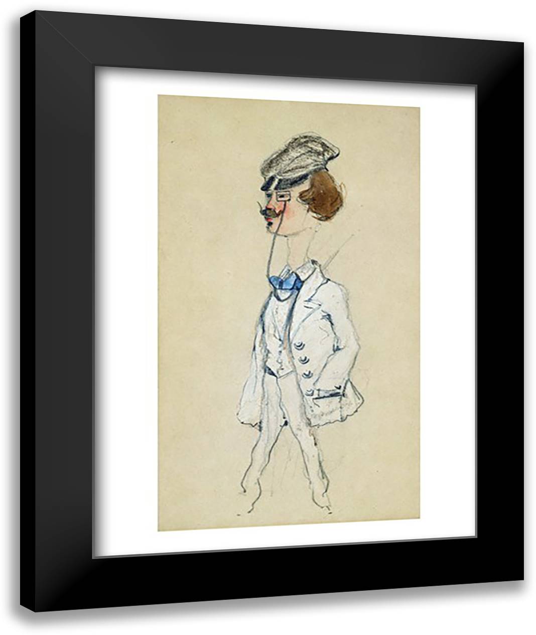 Young Man with a Monocle, 1857 22x28 Black Modern Wood Framed Art Print Poster by Monet, Claude