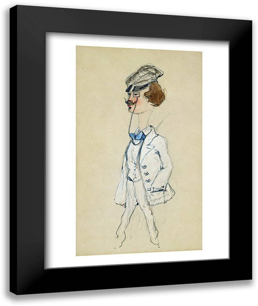 Young Man with a Monocle, 1857 22x28 Black Modern Wood Framed Art Print Poster by Monet, Claude