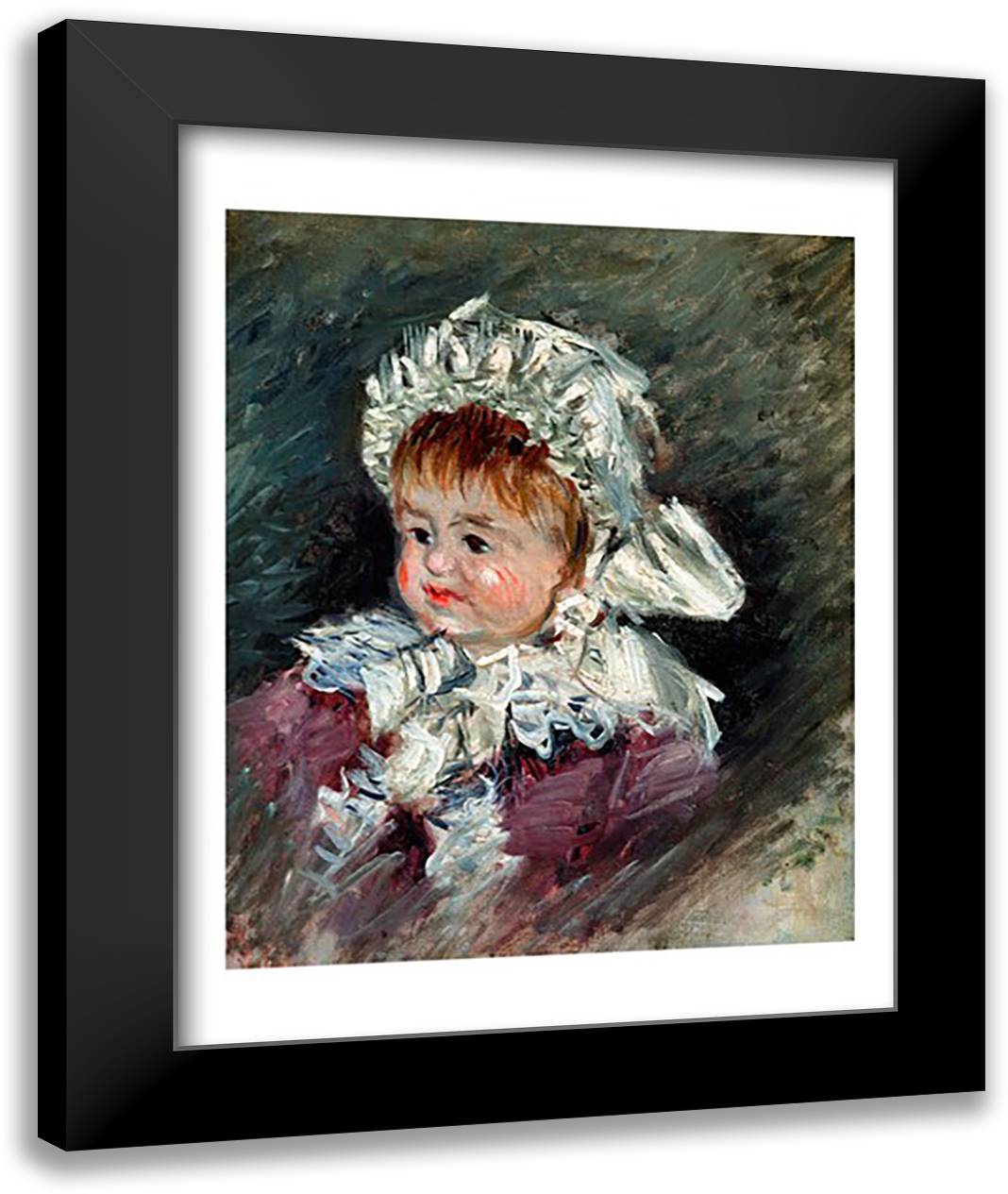 Michel Monet (1878-1966) as a Baby, 1878-79 22x28 Black Modern Wood Framed Art Print Poster by Monet, Claude