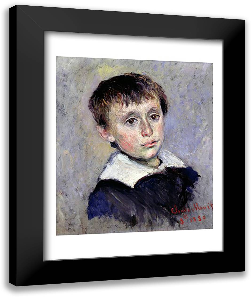 Jean Monet 22x28 Black Modern Wood Framed Art Print Poster by Monet, Claude