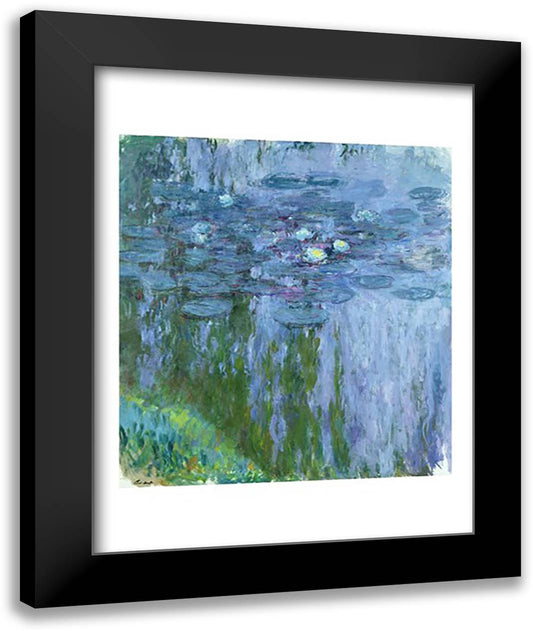 Waterlilies 22x28 Black Modern Wood Framed Art Print Poster by Monet, Claude