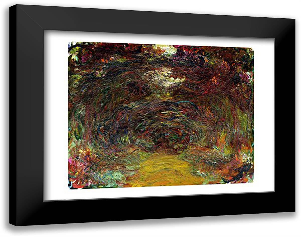 The Rose Path, 1920-22 28x22 Black Modern Wood Framed Art Print Poster by Monet, Claude