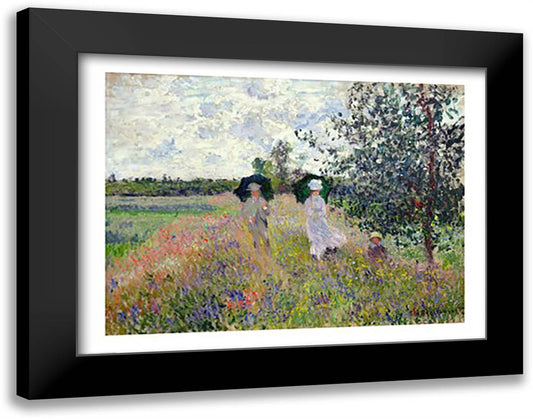 Promenade near Argenteuil, 1873 28x22 Black Modern Wood Framed Art Print Poster by Monet, Claude