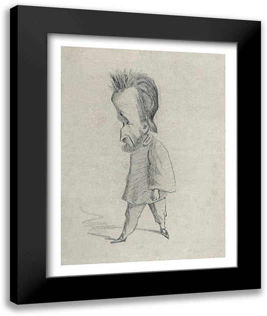 Caricature of the Journalist Theodore Pelloquet, 1858 22x28 Black Modern Wood Framed Art Print Poster by Monet, Claude