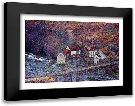 The Bridge at Vervy, 1889 28x22 Black Modern Wood Framed Art Print Poster by Monet, Claude