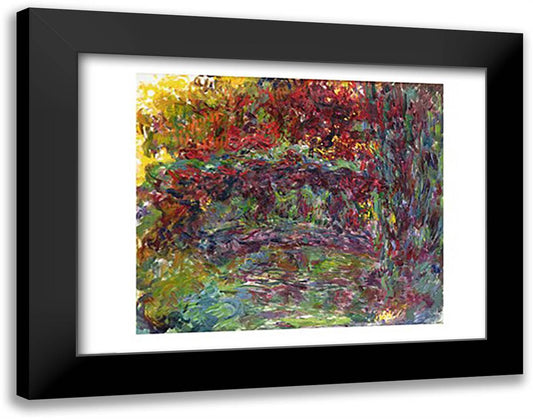 The Japanese Bridge at Giverny 28x22 Black Modern Wood Framed Art Print Poster by Monet, Claude