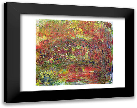 The Japanese Bridge 28x22 Black Modern Wood Framed Art Print Poster by Monet, Claude