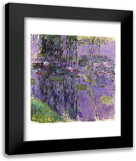 Nympheas 22x28 Black Modern Wood Framed Art Print Poster by Monet, Claude