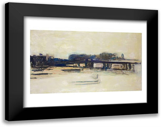 Study for Charing Cross Bridge 28x22 Black Modern Wood Framed Art Print Poster by Monet, Claude