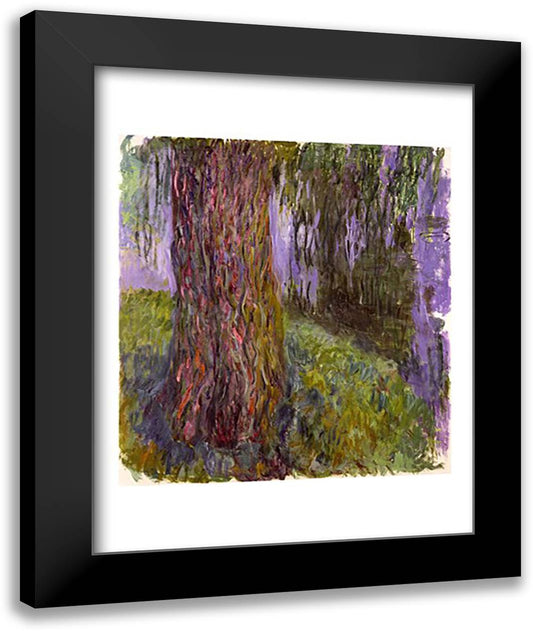 Weeping Willow and the Waterlily Pond 22x28 Black Modern Wood Framed Art Print Poster by Monet, Claude
