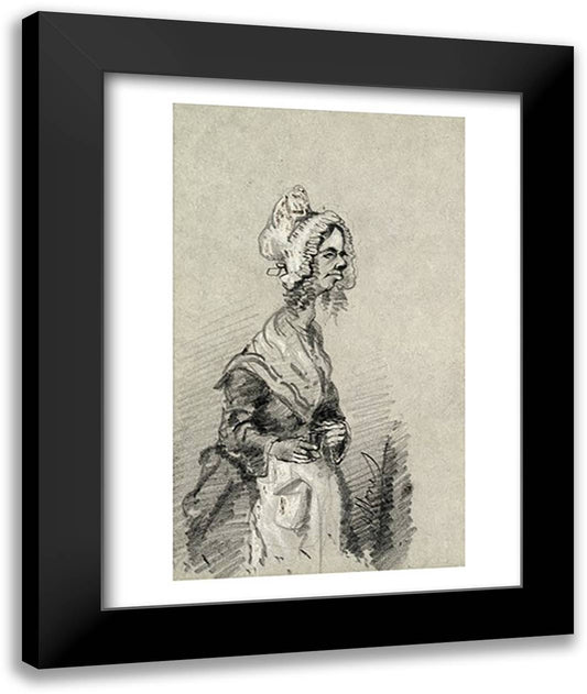 Old Woman from Normandy in Profile, 1857 22x28 Black Modern Wood Framed Art Print Poster by Monet, Claude