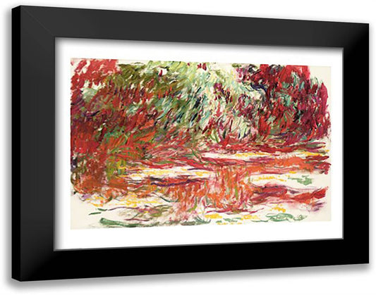 Waterlily Pond 28x22 Black Modern Wood Framed Art Print Poster by Monet, Claude