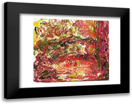 The Japanese Bridge at Giverny 28x22 Black Modern Wood Framed Art Print Poster by Monet, Claude