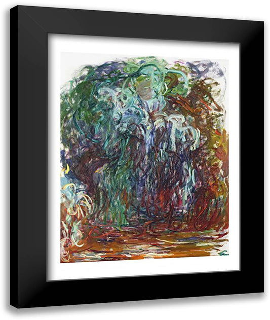 Weeping Willow 22x28 Black Modern Wood Framed Art Print Poster by Monet, Claude