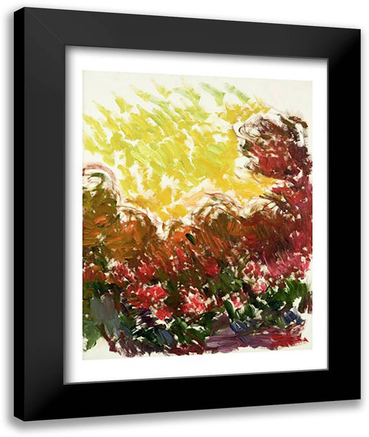 The Garden at Giverny 22x28 Black Modern Wood Framed Art Print Poster by Monet, Claude