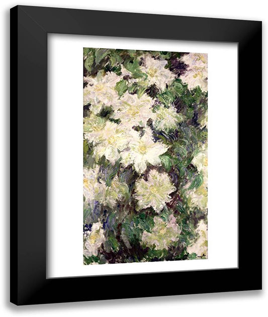 White Clematis, 1887 22x28 Black Modern Wood Framed Art Print Poster by Monet, Claude