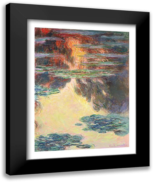 Waterlilies, 1907 22x28 Black Modern Wood Framed Art Print Poster by Monet, Claude