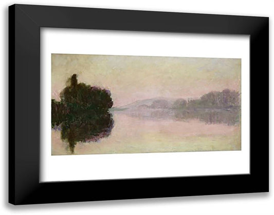 The Seine at Port-Villez, Evening Effect, 1894 28x22 Black Modern Wood Framed Art Print Poster by Monet, Claude