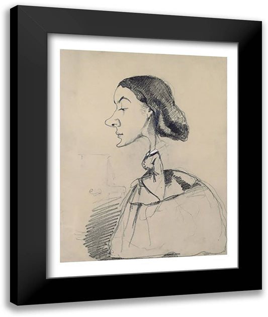 Young Woman at the Piano 22x28 Black Modern Wood Framed Art Print Poster by Monet, Claude