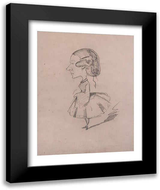 Young girl in profile with a sharp nose 22x28 Black Modern Wood Framed Art Print Poster by Monet, Claude