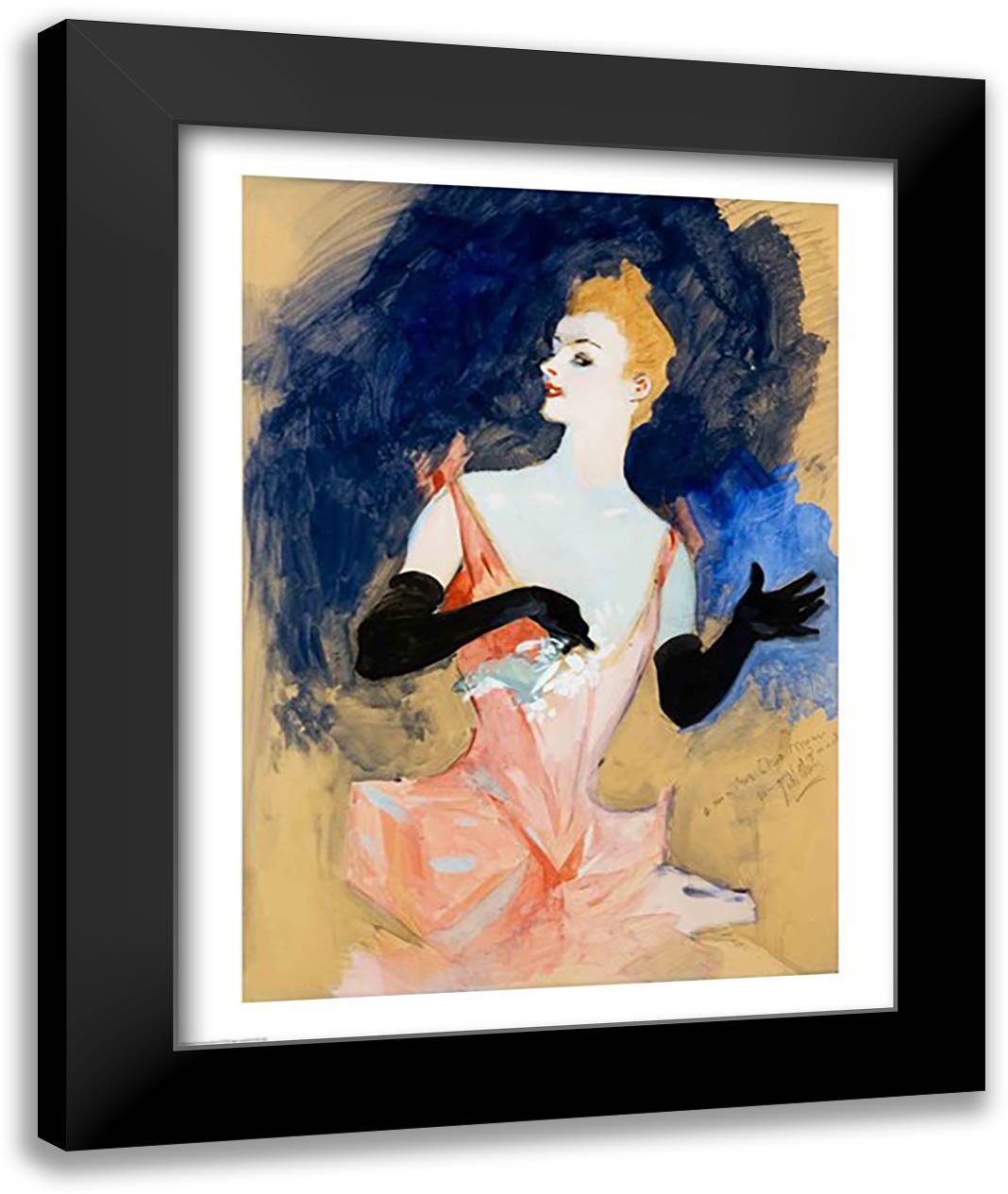 The Parisian 22x28 Black Modern Wood Framed Art Print Poster by Cheret, Jules