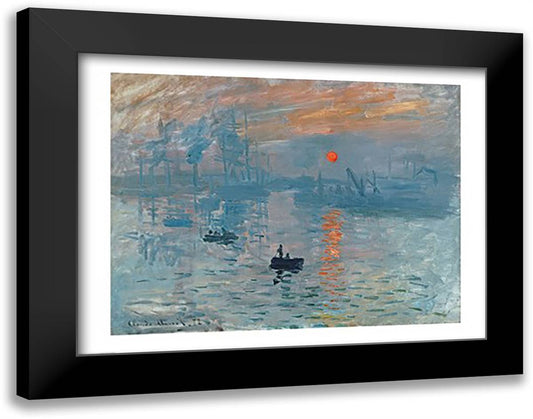 Impression: Sunrise, 1872 28x22 Black Modern Wood Framed Art Print Poster by Monet, Claude