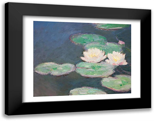 Waterlilies, Evening; detail 28x22 Black Modern Wood Framed Art Print Poster by Monet, Claude