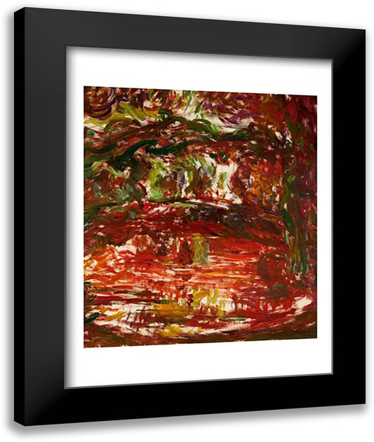 The Japanese Bridge at Giverny, detail, 1918-24 22x28 Black Modern Wood Framed Art Print Poster by Monet, Claude