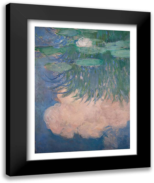 Waterlilies, detail, 1914-17 22x28 Black Modern Wood Framed Art Print Poster by Monet, Claude
