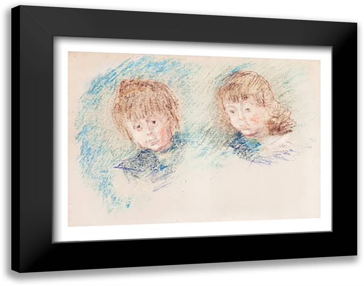Jean-Pierre Hoschede and Michel Monet 28x22 Black Modern Wood Framed Art Print Poster by Monet, Claude
