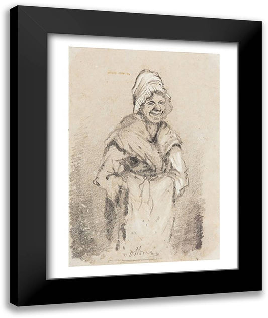 Old Woman from Normandy full face 22x28 Black Modern Wood Framed Art Print Poster by Monet, Claude