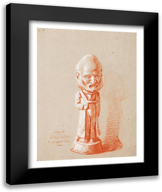 Portrait of a shareholder, from a plaster of Cuquemelle 22x28 Black Modern Wood Framed Art Print Poster by Monet, Claude