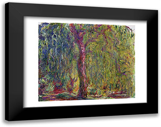Weeping Willow, 1918-19 28x22 Black Modern Wood Framed Art Print Poster by Monet, Claude