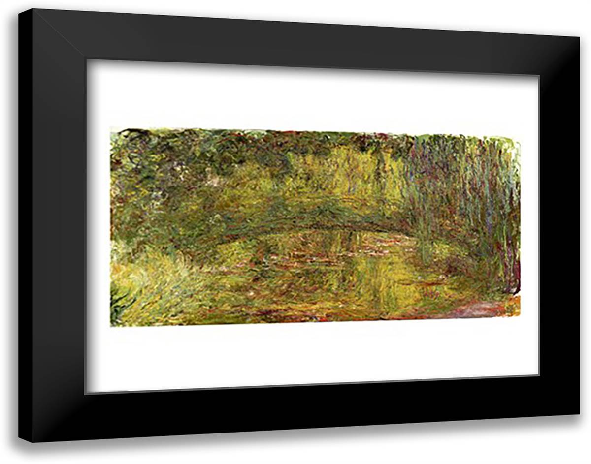The Japanese Bridge, 1918 28x22 Black Modern Wood Framed Art Print Poster by Monet, Claude