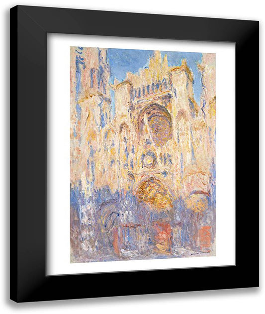Rouen Cathedral, Effects of Sunlight, Sunset, 1892 (oil on canvas) 22x28 Black Modern Wood Framed Art Print Poster by Monet, Claude