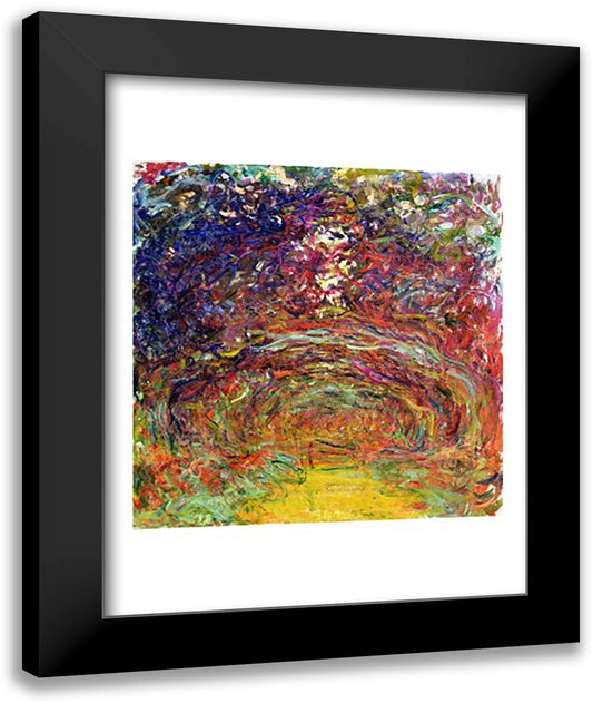 The Rose Path at Giverny, 1920-22 22x28 Black Modern Wood Framed Art Print Poster by Monet, Claude